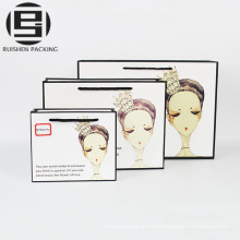 Wovem cosmetic packing kraft paper bags printed